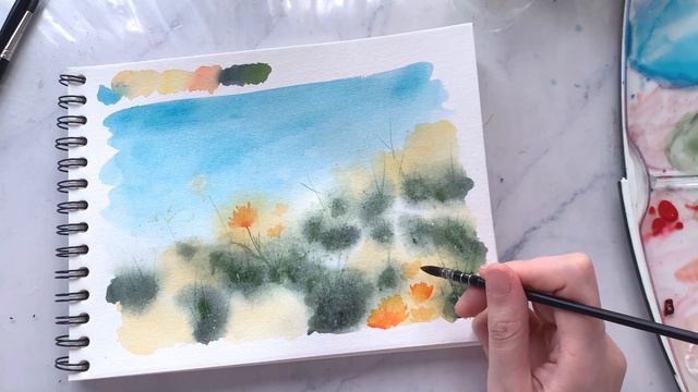 Dreamy Flower Fields | Watercolor Floral Landscapes смотреть онлайн