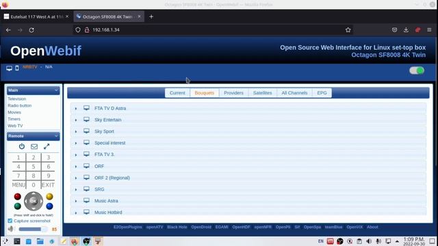 Web Interface streaming With E2 Linux OS OPENatv | OCTAGON SF8008 UHD E2 DVB-S2X Satellite Receiver смотреть онлайн