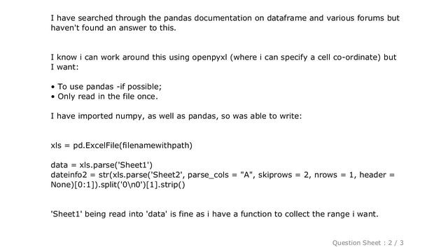 Pandas : Pandas: Read specific Excel cell value into a variable смотреть онлайн