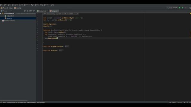 JavaScript: How to draw a tree using recursion and canvas смотреть онлайн