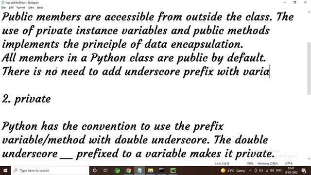 Access Modifiers in python || add single or double underscore prefix. #python смотреть онлайн
