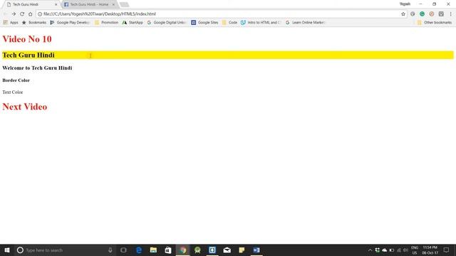 How to add Border, Background Color, padding, margin & color using Internal CSS in HTML смотреть онлайн