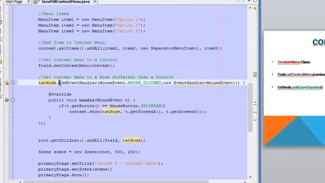 JavaFX 8 Tutorial - Context Menu - #16 смотреть онлайн