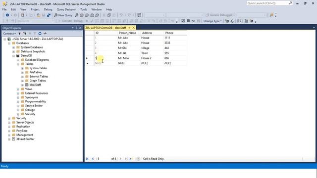 Identity (Auto Increment) Column In SQL Server