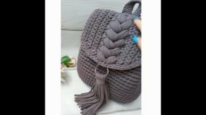 Вязаный рюкзак. Рюкзак из трикотажной пряжи. Вязаная сумка. Рюкзак. Рюкзак крючком.