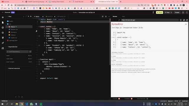 How to make a drop-down navbar using a given array of objects in React смотреть онлайн