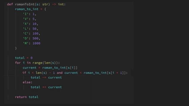 Leetcode 13 - Roman to Integer - Python Solution смотреть онлайн