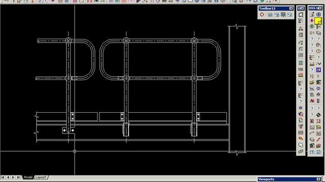 Draw 'T Lisp dwg to lsp conversion of a removable handrail drawing смотреть онлайн