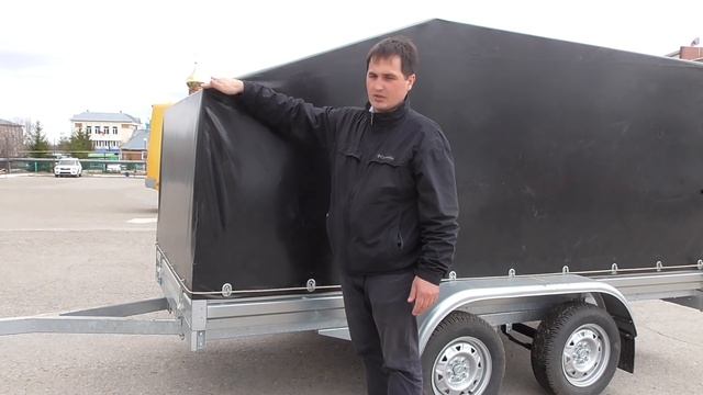 Двухосный прицеп МЗСА 817732 для снегохода - обзор. Откидной трап+ЕВРО тент. ЦЛП АРИВА. смотреть онлайн