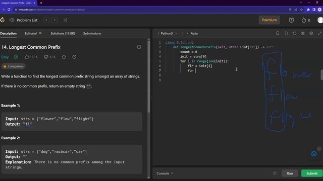 Leetcode - Longest Common Prefix walkthrough #Python #leetcode смотреть онлайн