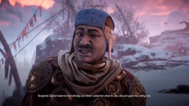 Horizon Zero Dawn Burgrend and Varga Chat and Banuk Funeral Ceremony Frozen Wilds DLC смотреть онлайн
