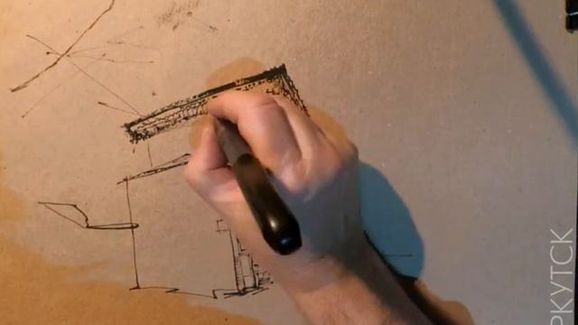 Городская зарисовка Брашпен Акварель UrbanSketch © Беседин, Иркутск #StayHome and draw #WithMe смотреть онлайн