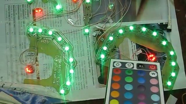 RGB LED подсветка Opel Omega A + красные стрелки смотреть онлайн