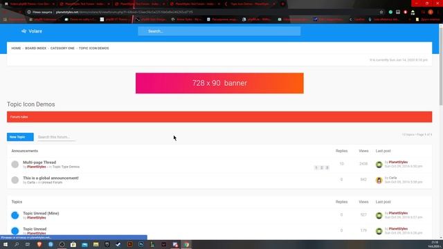 Volare Theme for phpBB 3.2/3.3 Theme PlanetStyles смотреть онлайн
