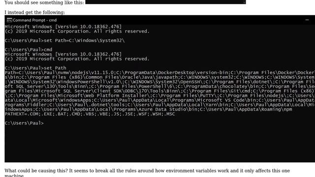 Why doesn't CMD inherit environment variables on this machine? смотреть онлайн