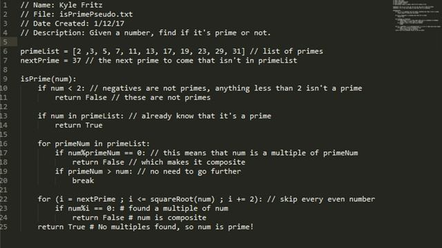 Pseudocode for Determining if a Number is Prime смотреть онлайн