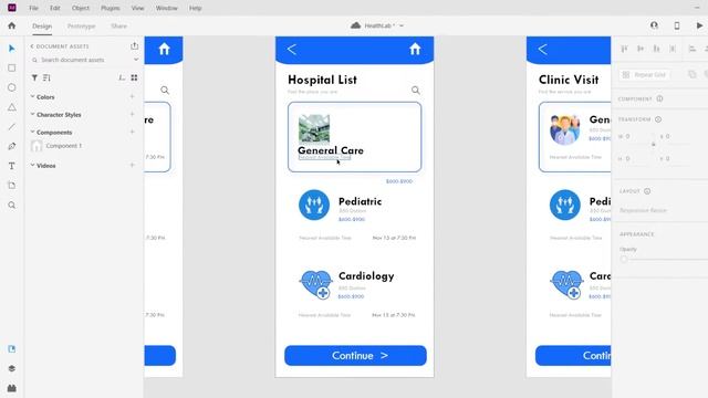 Mobile app design for HealthLab/ Clinic - UI / UX Class 7