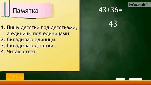 Письменное сложение двузначных чисел без перехода через десяток   Математика