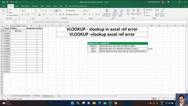 Excel VLOOKUP Formula Error #NA #REF #VALUE | How to use VLOOKUP Differently | Computer eLearning смотреть онлайн