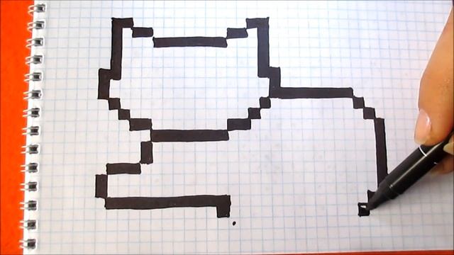 Как рисовать Кота по клеточкам How to Draw Pixel Art for Kids смотреть онлайн