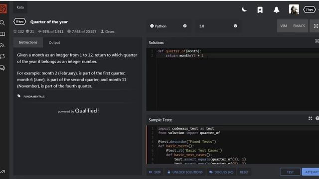 Codewars python challenge#9 - 8kyu kata - quarter of the year смотреть онлайн