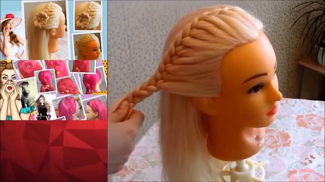 ?Легкая прическа на средние волосы ? Цветок из косы смотреть онлайн