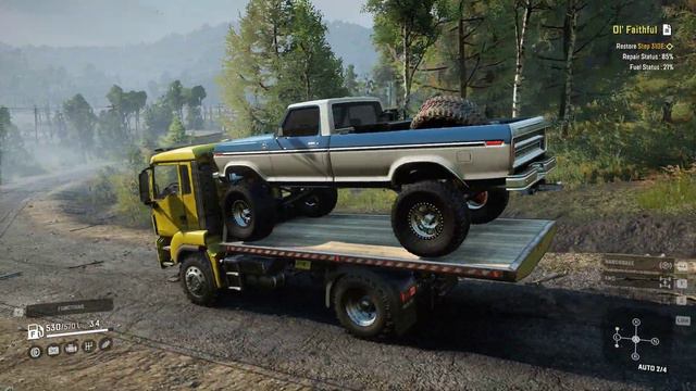 SnowRunner Mods - MAN TGS 480 4x4 Towing Truck - Driving Offroad Transporting Ford 1976 XLT Ranger смотреть онлайн