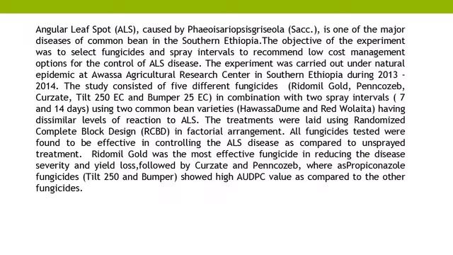 Evaluation of Fungicides and Fungicidal Spray Schedule for the Management of Angular Leaf Spot of C смотреть онлайн