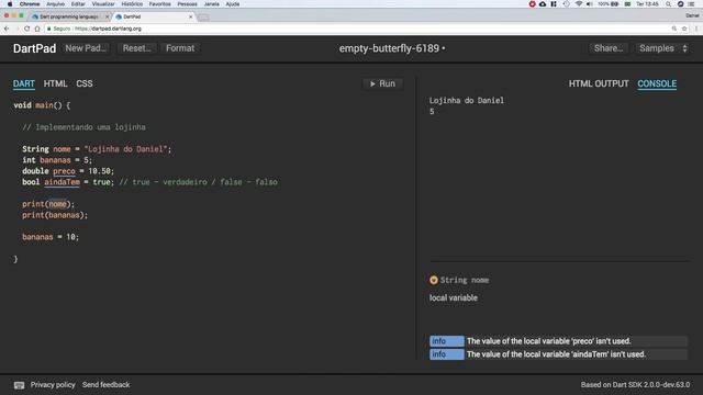 #2 - Declarando e Modificando Variáveis - Programação em Dart смотреть онлайн