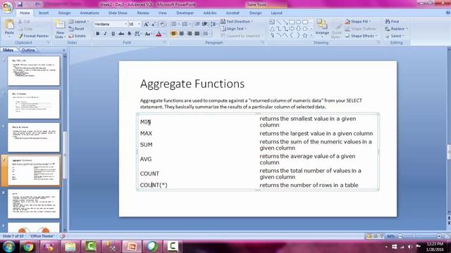SQL - Joins & Aggregate Functions смотреть онлайн