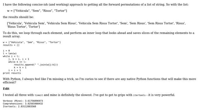 Code Review: Getting all (forward) permutations of a list of strings (2 Solutions!!) смотреть онлайн