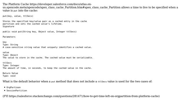 Salesforce: What is the "default time to live" (TTL) for Platform Cache? смотреть онлайн