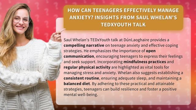 How Can Teenagers Effectively Manage Anxiety? Insights from Saul Whelan's TEDxYouth Talk смотреть онлайн