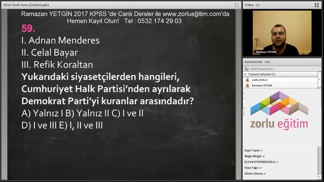 KPSS Tarih Soru Çözümü 2 Genel Tekrar Ramazan YETGİN