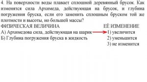 Задачи по гидростатике в первой части ЕГЭ по физике