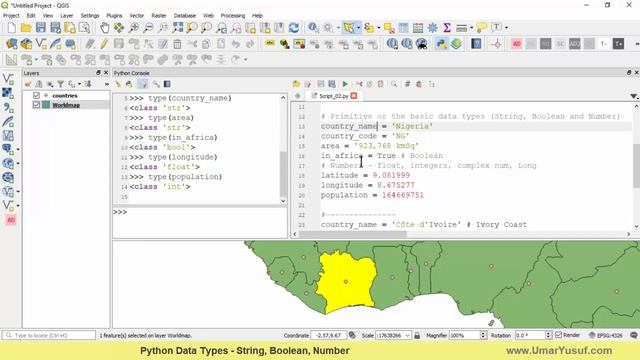 Python Programming for GIS Data Processing in QGIS - Python Data Types - Part 1 смотреть онлайн
