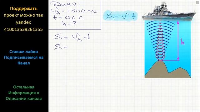 Физика При измерении глубины моря под кораблем при помощи эхолота (см. рис.) оказалось, что моменты смотреть онлайн