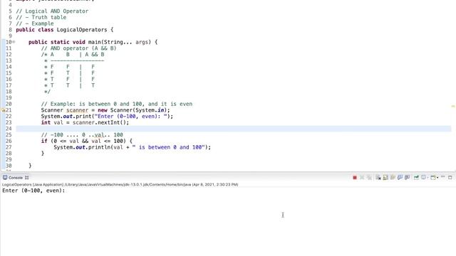 Java Tutorial: Logical AND Operator (&&) смотреть онлайн