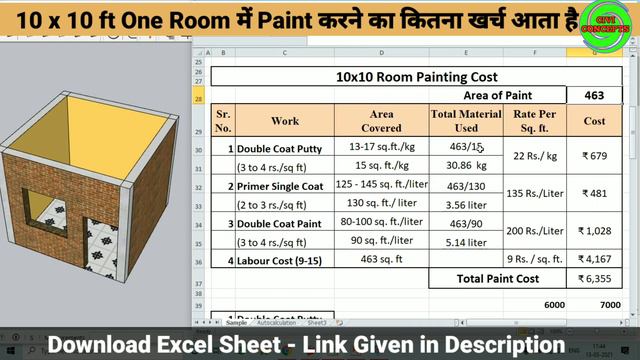 Paint Cost for One Room | 10x10 ft Room Paint Cost | Paint Cost per Sq ft | Estimate of paint смотреть онлайн