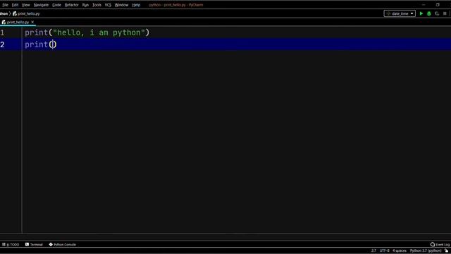 print Hello using python смотреть онлайн