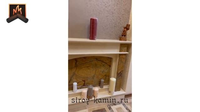 Декоративный камин из мрамора в московскую квартиру от мастеров компании Строй-Камин к Новому Году! смотреть онлайн