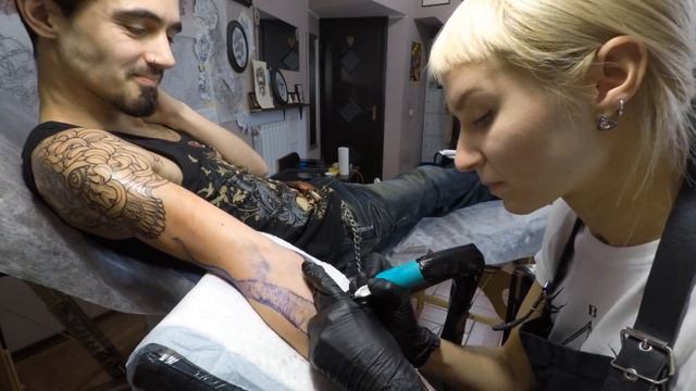Teti Malik tattoo skull time lapse смотреть онлайн