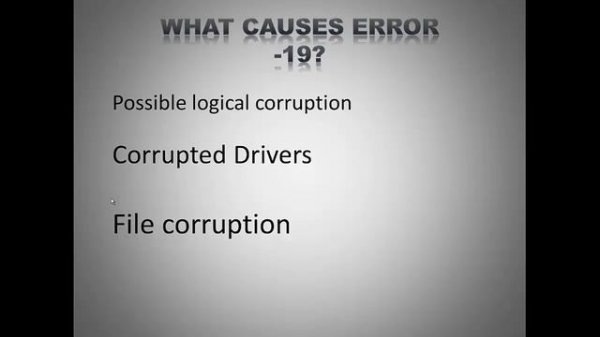 Error Code -19 - Fix Mac Error Code 19