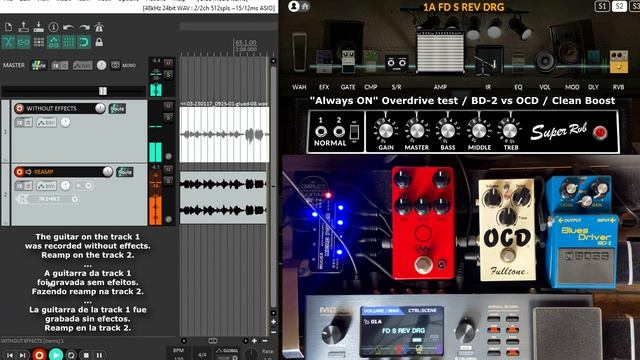 Always ON OVERDRIVE Boss BD-2 vs OCD as CLEAN BOOST - Nux MG30 External Pedals Send Return смотреть онлайн