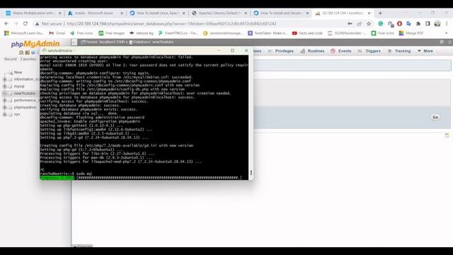 Azure Deployment Part 2 || Secure MySql and Install phpMyAdmin || Host website on Microsoft Azure смотреть онлайн