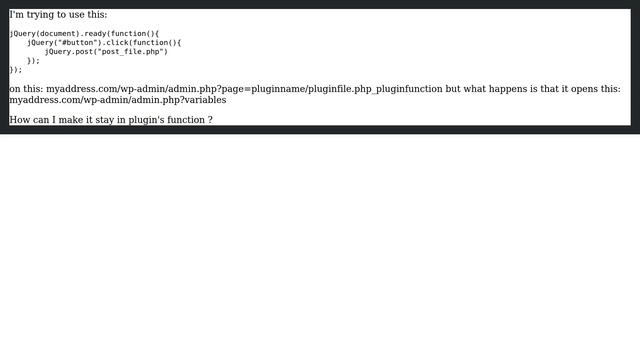 Wordpress: jQuery post method in admin menu смотреть онлайн