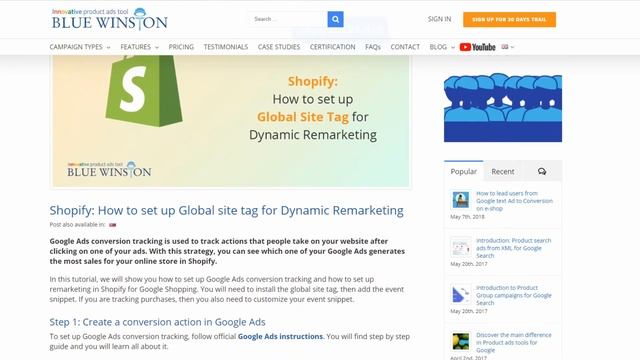 How to set up Global site tag for Dynamic Remarketing for Shopify｜BlueWinston смотреть онлайн