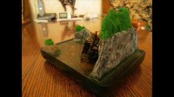 diorama island frigate ship sea диорама остров корабль море