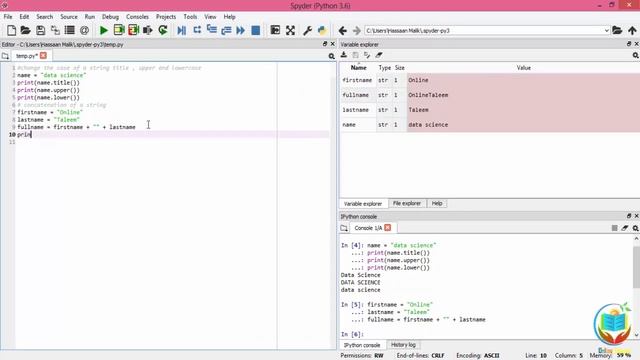 11- Implementation of strings in spyder using Python (Urdu/Hindi) смотреть онлайн