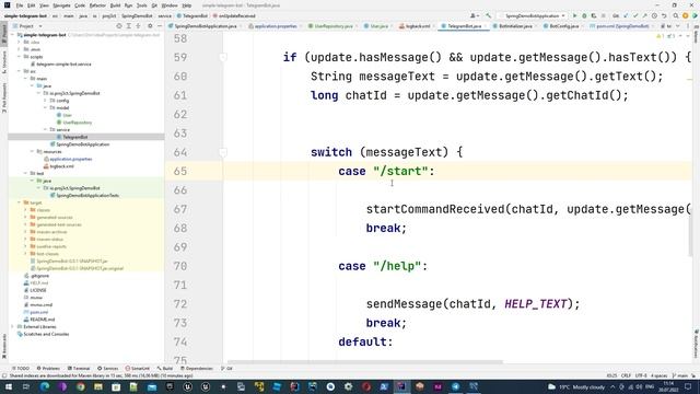 Простой Telegram бот на Java и Spring Boot: Сохраняем данные в базу данных, используя Spring JPA